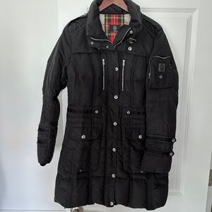Bogner Black Down Coat w/lots of B bling